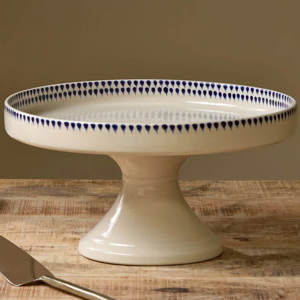 Nkuku Indigo Drop Ceramic Cake Stand